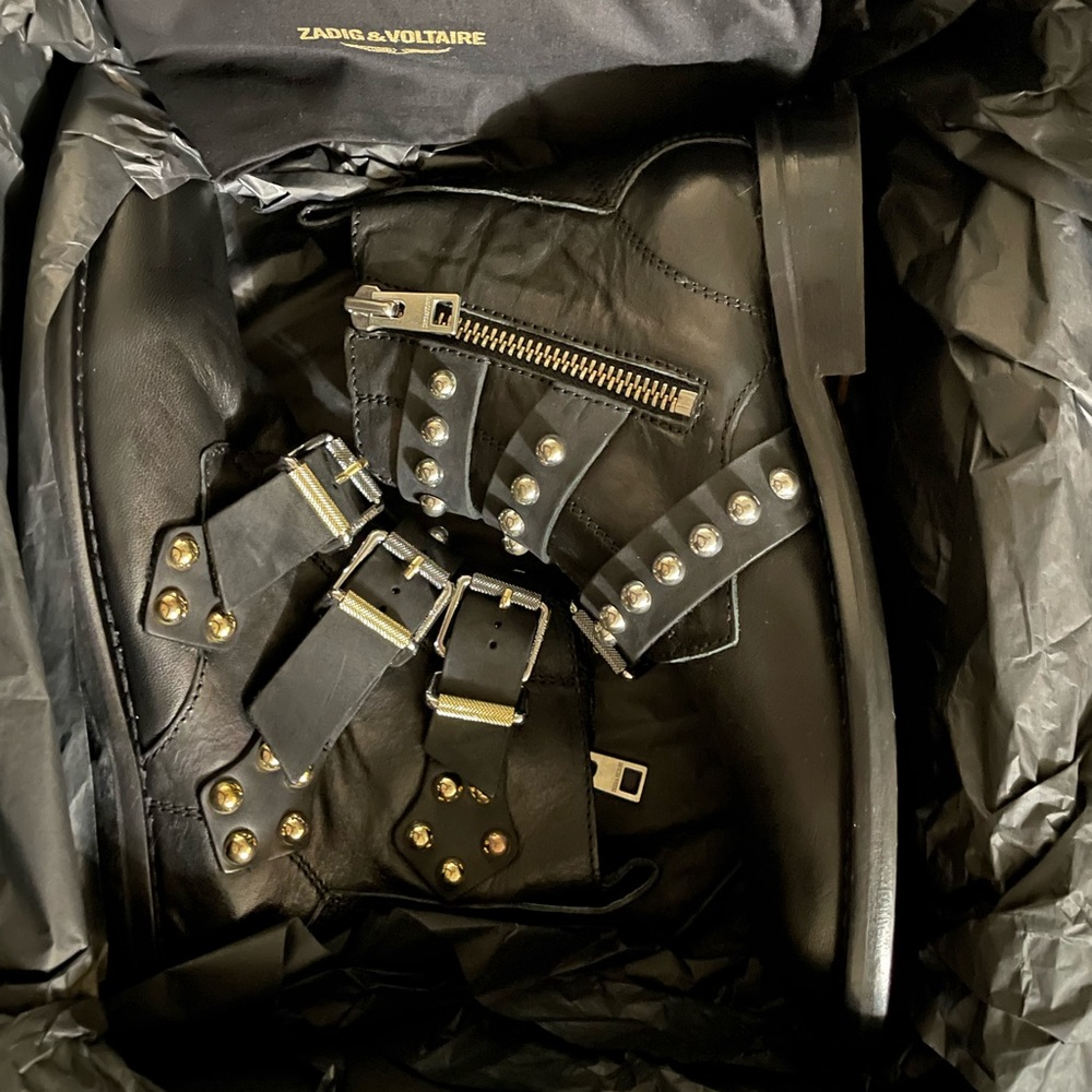 Zadig & Voltaire, Black Leather, Size 9